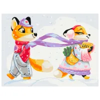 Pictură pe numere BrushMe Dragoste cu părul roșcat 40 x 30 cm/ Orizontală