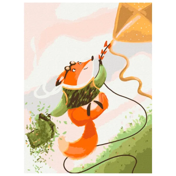 Pictură pe numere BrushMe Zbor cu zmeul 40 x 30 cm/ Verticală photo 1