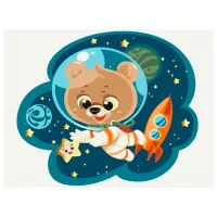 Картина по номерам BrushMe Космический медвежонок 40 x 30 cm/ Горизонтальная
