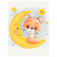 Картина по номерам BrushMe Лисичка на луне 40 x 30 cm/ Вертикальная