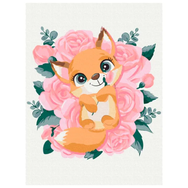 Картина по номерам BrushMe Лисичка в цветах 40 x 30 cm/ Вертикальная photo 1