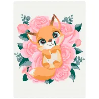 Картина по номерам BrushMe Лисичка в цветах 40 x 30 cm/ Вертикальная