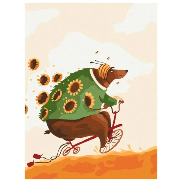 Картина по номерам BrushMe Приключения медведя 40 x 30 cm/ Вертикальная photo 1