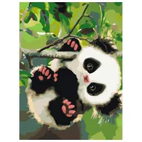 Картина по номерам BrushMe Игривая панда 40 x 30 cm/ Вертикальная