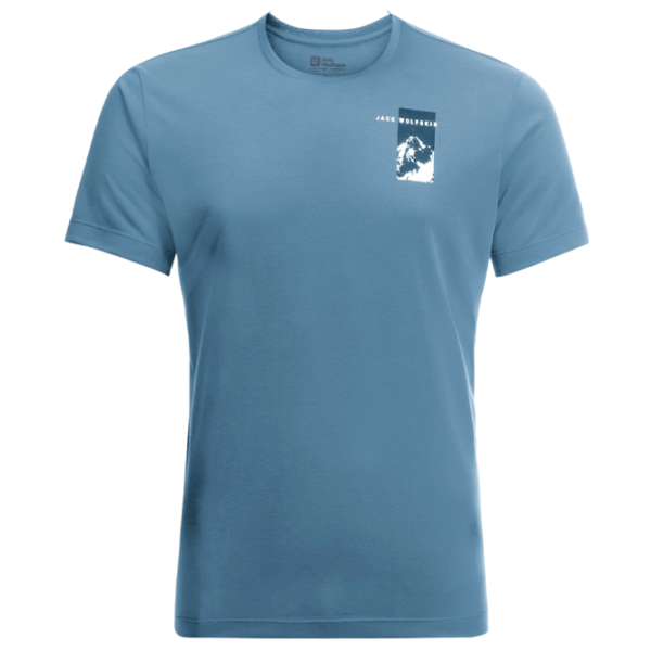 Tricou pentru bărbați Jack Wolfskin Vonnan S/ S Graphic T M 100% poliester/ Elemental Blue photo 1