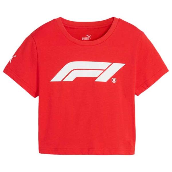 Tricou pentru femei Puma F1 Ess Cropped Logo Tee Wns 100% bumbac/ Red photo 1