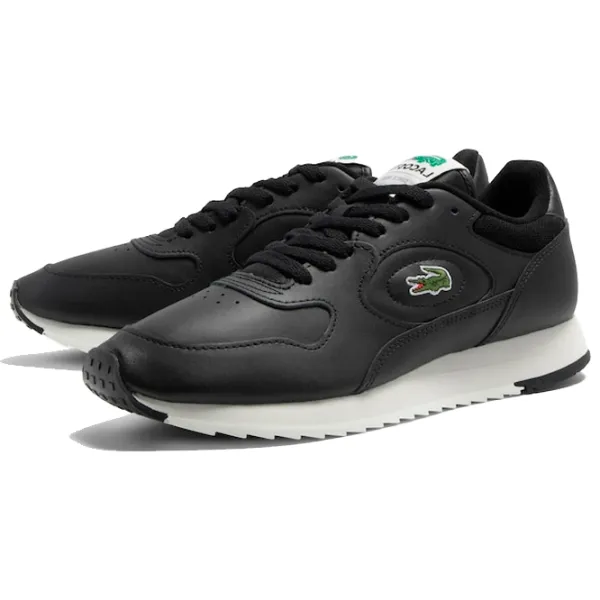 Adidași pentru bărbați Lacoste Men's Linetrack Leather 44.5/ Black photo 1