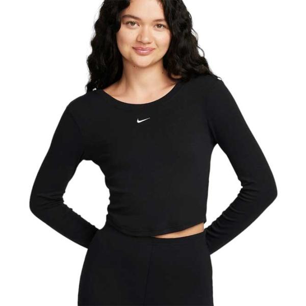 Tricou pentru femei Nike Nsw Nk Chll Knt Mrib Ls Top 9% elastan/ Black photo 1