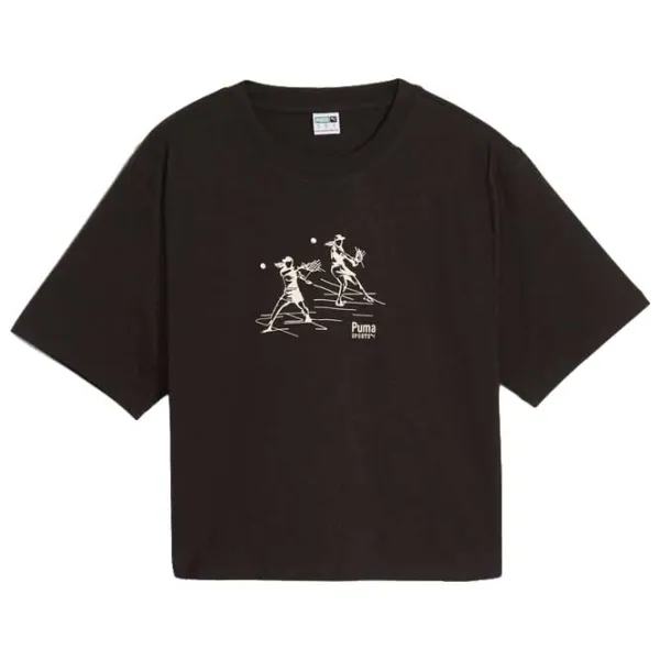 Tricou pentru femei Puma Team Relaxed Tee 100% bumbac/ Black photo 1