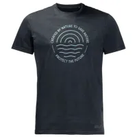 Tricou pentru bărbați Jack Wolfskin Nature T M 100% bumbac/ Phantom