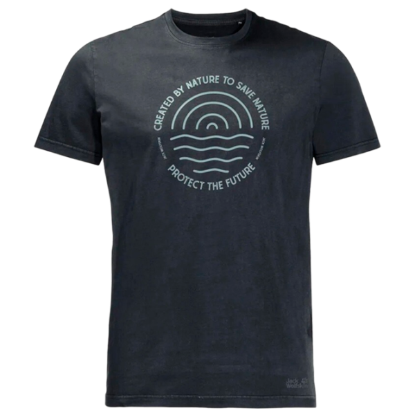 Tricou pentru bărbați Jack Wolfskin Nature T M 100% bumbac/ Phantom photo 1