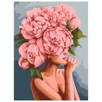 Картина по номерам BrushMe Прикосновение пионов 40 x 30 cm/ Вертикальная