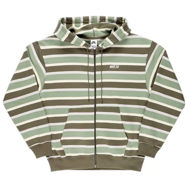 Hanorac pentru bărbați Nike Sb Flc Fz Stripes Drept/ Green photo 1
