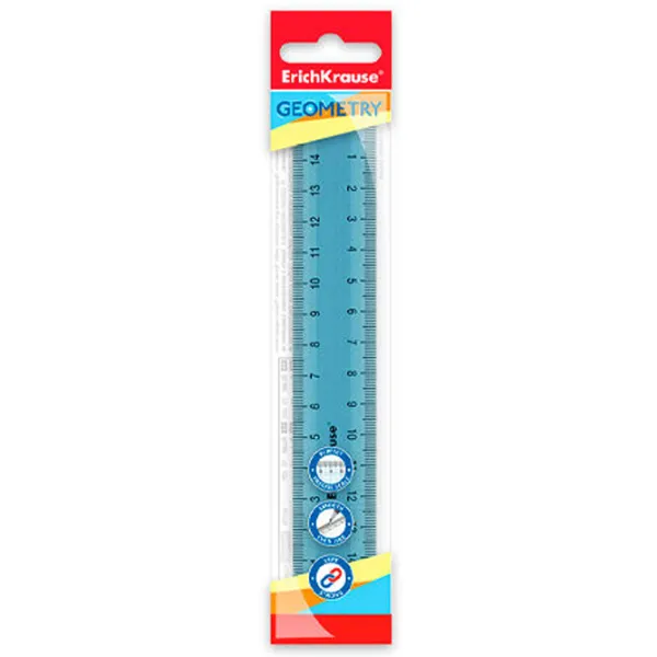Riglă ErichKrause 53523 15 cm/ Plastic photo 1