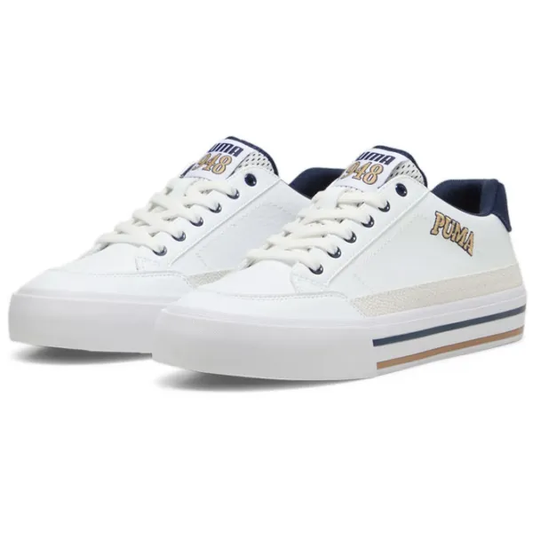 Ghete pentru bărbați Puma Court Classic Vulc Retro Club 44 / White photo 1
