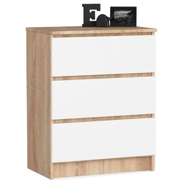 Comodă Akord K60 3SZ 77 x 60 x 40/ LPAL/ Alb photo 1 Comodă Akord K60 3SZ 77 x 60 x 40/ LPAL/ Alb photo 1
