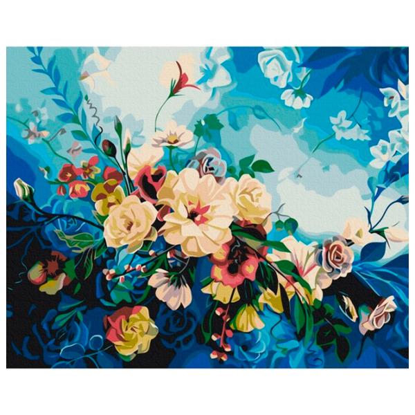 Картина по номерам BrushMe Голубые цветы 50 x 40 см/ Горизонтальная photo 1