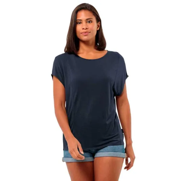 Tricou pentru femei Jack Wolfskin Mola T W 100% bumbac/ Navy photo 1