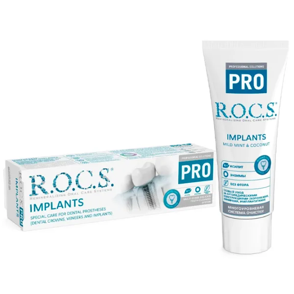 Pastă de dinţi R.O.C.S. PRO Implants 74 g photo 1