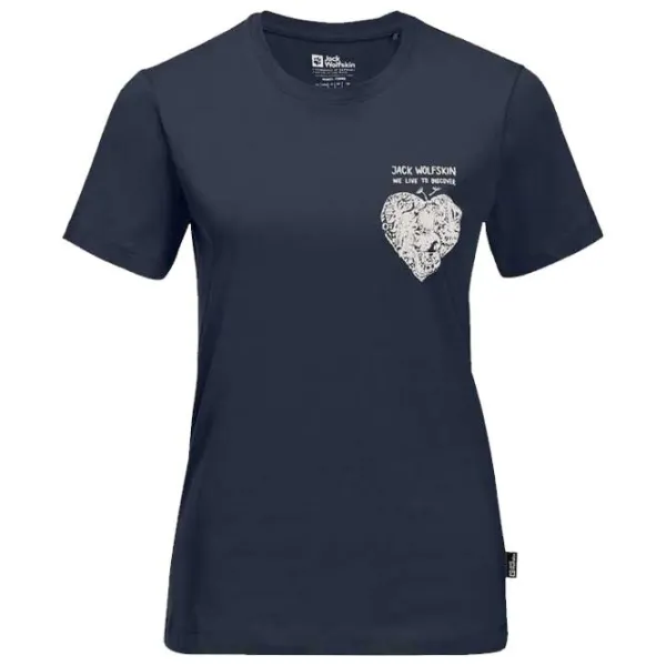 Tricou pentru femei Jack Wolfskin Discover Heart T W 100% bumbac/ Navy photo 1 Tricou pentru femei Jack Wolfskin Discover Heart T W 100% bumbac/ Navy photo 1