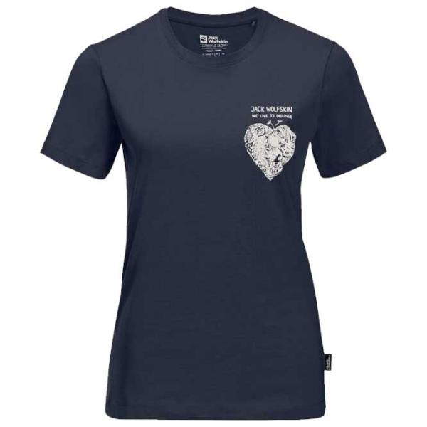 Tricou pentru femei Jack Wolfskin Discover Heart T W 100% bumbac/ Navy photo 1