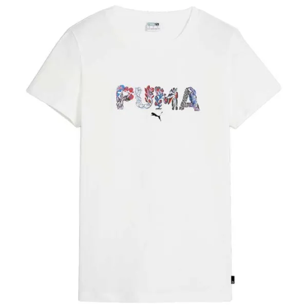 Tricou pentru femei Puma Graphics Shape Of Flora Tee 100% bumbac/ White photo 1