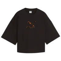 Tricou pentru femei Puma Classics Kitten Logo Infill Tee 100% bumbac/ Black