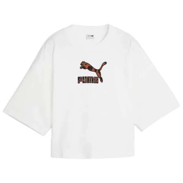 Tricou pentru femei Puma Classics Kitten Logo Infill Tee 100% bumbac/ White photo 1