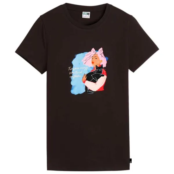 Футболка для женщин Puma Graphics Positive Vibe Tee 100% хлопок/ Черный photo 1