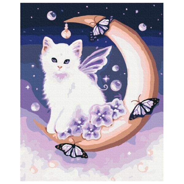 Картина по номерам BrushMe Лунный котик 50 x 40 см/ Вертикальная photo 1
