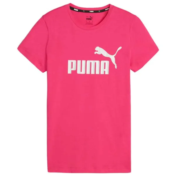 Tricou pentru femei Puma Ess+ Metallic Logo Tee Garnet 100% bumbac/ Pink photo 1