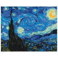 Pictură pe numere BrushMe Noaptea cu stele BS4756FC 50 x 40 cm/ Orizontală