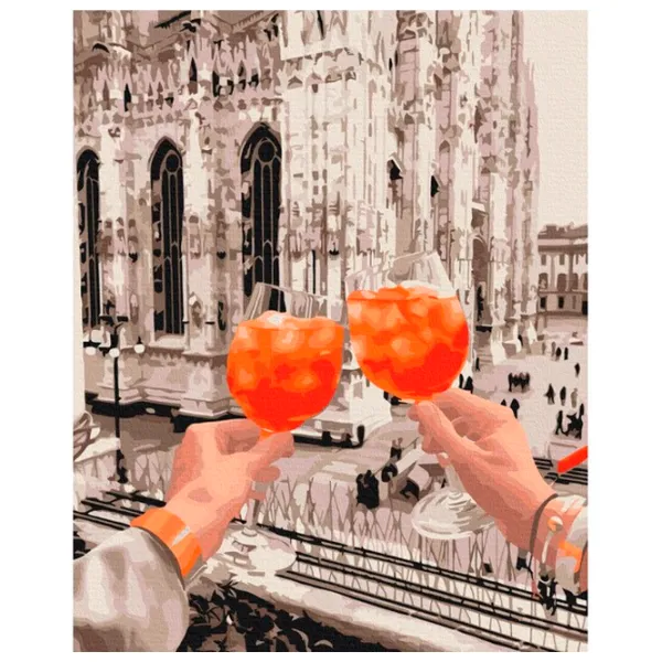 Картина по номерам BrushMe Бокалы Дуомо 50 x 40 см/ Вертикальная photo 1