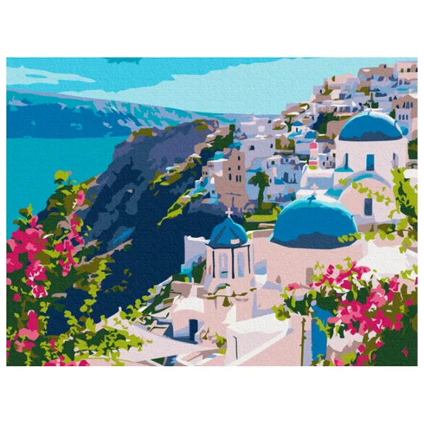 Картина по номерам BrushMe Пейзаж Санторини 50 x 40 см/ Горизонтальная photo 1