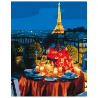 Pictură pe numere BrushMe Întâlnire la Paris 50 x 40 cm/ Verticală