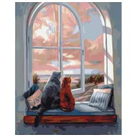 Картина по номерам BrushMe Пейзаж для кошек 50 x 40 см/ Вертикальная