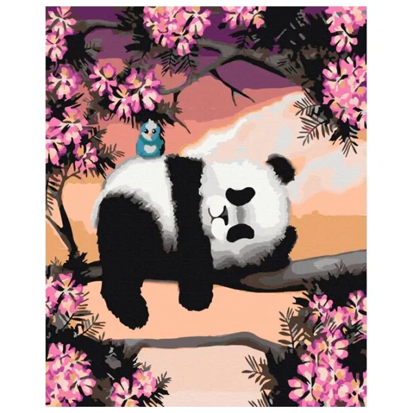 Pictură pe numere BrushMe Panda somnoros 50 x 40 cm/ Verticală photo 1