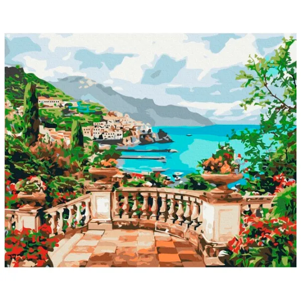 Pictură pe numere BrushMe Vedere spre mare 50 x 40 cm/ Orizontală photo 1