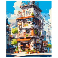 Pictură pe numere BrushMe Apartamente în Tokyo 50 x 40 cm/ Verticală