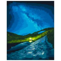 Pictură pe numere BrushMe Camping sub stele 50 x 40 cm/ Verticală