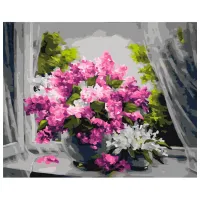 Картина по номерам BrushMe Сирень на окне 50 x 40 см/ Горизонтальная