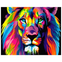 Картина по номерам BrushMe Радужный лев 50 x 40 см/ Горизонтальная