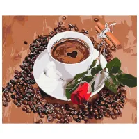 Картина по номерам BrushMe Кофе с нотками романтики 50 x 40 см/ Горизонтальная