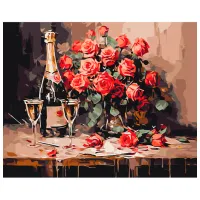 Картина по номерам BrushMe Шампанское на двоих 50 x 40 см/ Горизонтальная