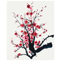 Картина по номерам BrushMe Ветка сакуры 50 x 40 см/ Вертикальная