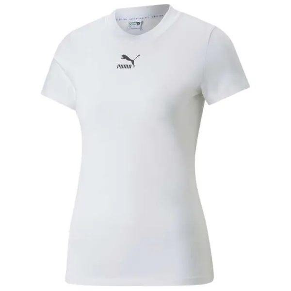 Tricou pentru femei Puma Classics Slim Tee 95% bumbac/ White photo 1
