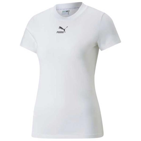 Tricou pentru femei Puma Classics Slim Tee 95% bumbac/ White photo 1
