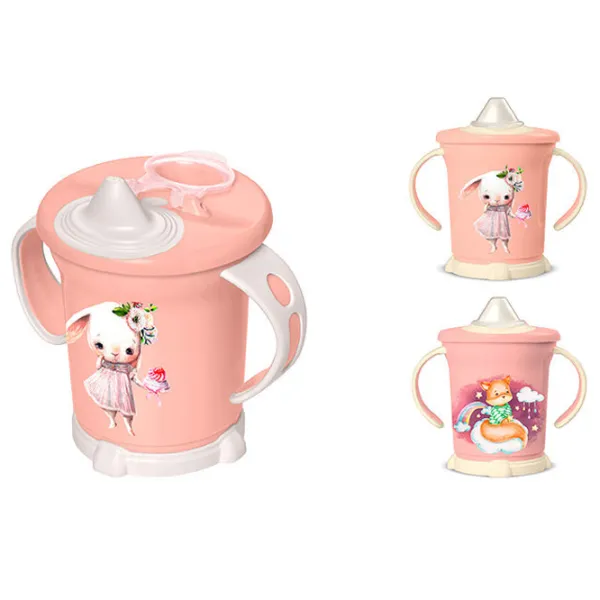 Cana anti-vărsare Bytplast 45680 Unisex/ 3+/ Pink photo 1 Cana anti-vărsare Bytplast 45680 Unisex/ 3+/ Pink photo 1
