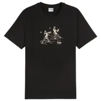 Tricou pentru bărbați Puma Team Graphic Tee 100% bumbac/ Black