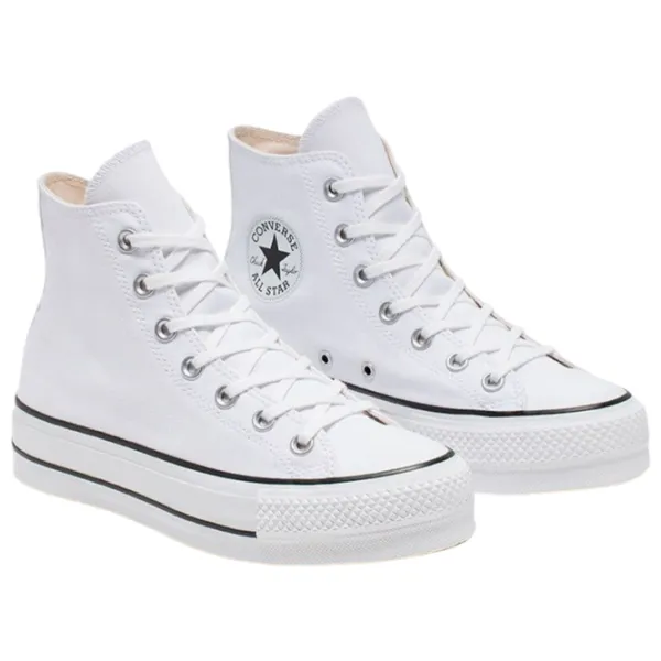 Ghete pentru femei Converse Chuck Taylor All Star Canvas Platform High Top Demisezon/ White photo 1